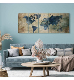 Tableau - Retro Map (5 Parts) Narrow