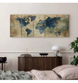Tableau - Retro Map (5 Parts) Narrow