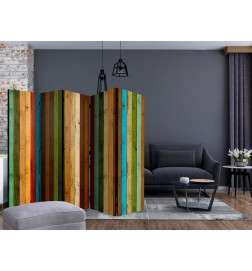 Vouwscherm - Wooden rainbow II
