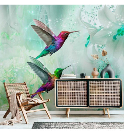 Carta da parati - Colourful Hummingbirds (Green)