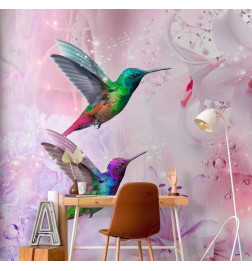 Wall Mural - Colourful Hummingbirds (Purple)