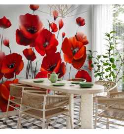 Fotobehang - Poppies in the Moonlight