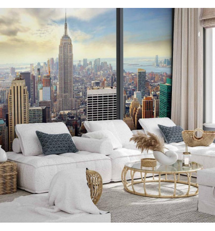 Wall Mural - City behind glass