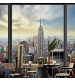 Foto tapete - City behind glass