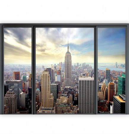 Wall Mural - City behind glass