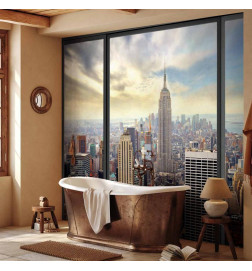 Fotobehang - City behind glass