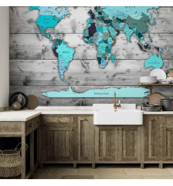 Foto tapete - World Map: Blue Continents