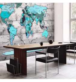 Foto tapete - World Map: Blue Continents