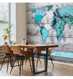 Mural de parede - World Map: Blue Continents