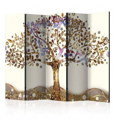 5-teiliges Paravent - Golden Tree II [Room Dividers]