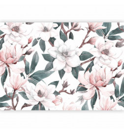 Fototapete - Watercolor Magnolias - Second Variant