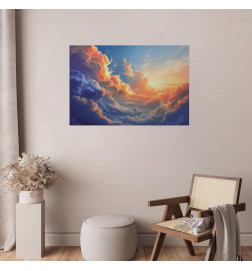 Plakat - Sunset Over a Cloudy Sea: A Wonderful Symphony of Colors