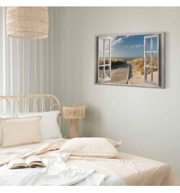 Leinwandbild - Window: View of the Beach