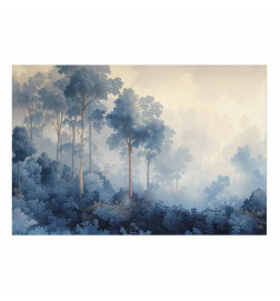 Plakāts - Forest in Misty Blue Shades
