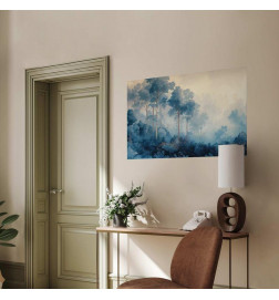 Poster - Forest in Misty Blue Shades