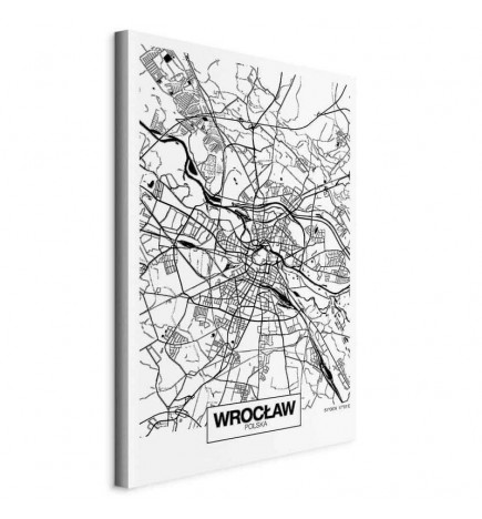 Leinwandbild - City Plan: Wroclaw (1 Part) Vertical