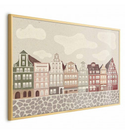 Plakatas - Colorful Facades - Historic Wrocław Tenement Houses Against the Sky and Cobblestone Street