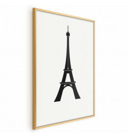 Poster - Eiffel Tower Simple Black-and-White Graphic
