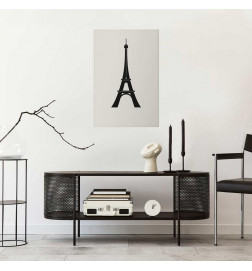 Poster - Eiffel Tower Simple Black-and-White Graphic