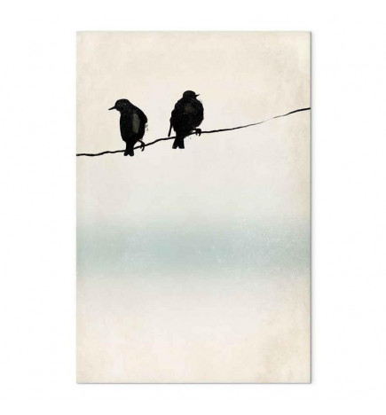 Canvas Print - Frozen Sparrows (1 Part) Vertical