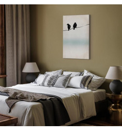 Canvas Print - Frozen Sparrows (1 Part) Vertical