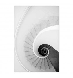 Canvas Print - White Stairs (1 Part) Vertical