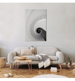 Schilderij - White Stairs (1 Part) Vertical