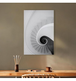 Schilderij - White Stairs (1 Part) Vertical