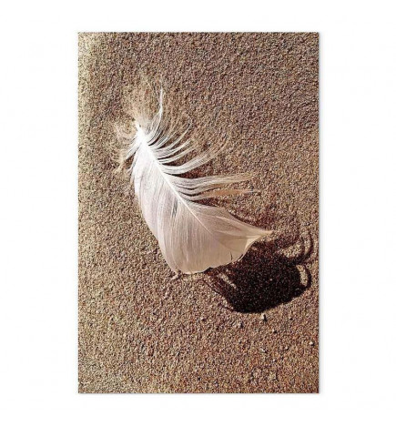 Canvas Print - Feather on the Sand (1 Part) Vertical