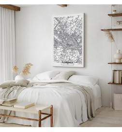 Canvas Print - Florence Map (1 Part) Vertical