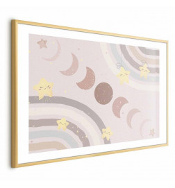 Plakat - Phases of the Moon with a Rainbow