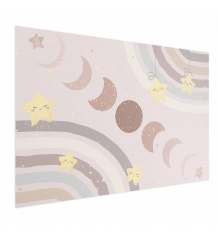 Plakat - Phases of the Moon with a Rainbow