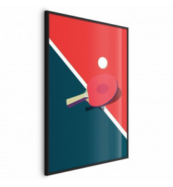 Poster - Table Tennis - Ball and Racket on a Table