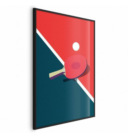 Poster - Table Tennis - Ball and Racket on a Table