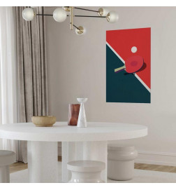 Poster - Table Tennis - Ball and Racket on a Table