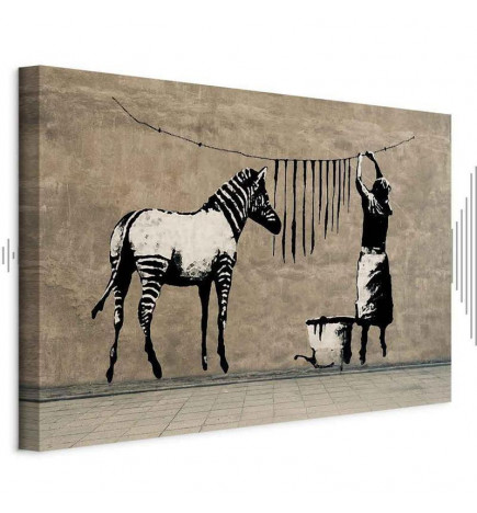 Seinapilt - Banksy: Washing Zebra on Concrete (1 Part) Wide