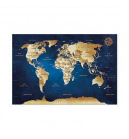 Tablou - World Map: The Dark Blue Depths