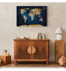 Cuadro - World Map: The Dark Blue Depths