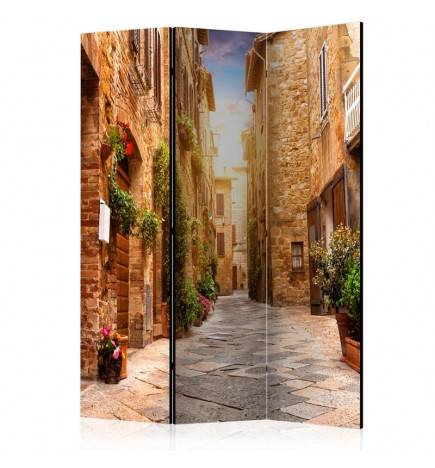 3-teiliges Paravent - Colourful Street in Tuscany [Room Dividers]