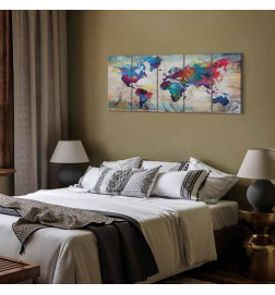 Canvas Print - World Map: Cracked Wall