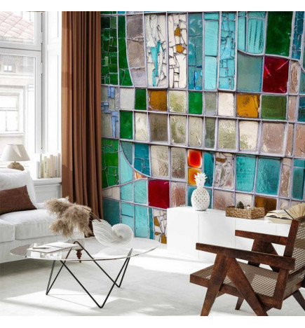 Carta da parati - Sapphire Stained Glass