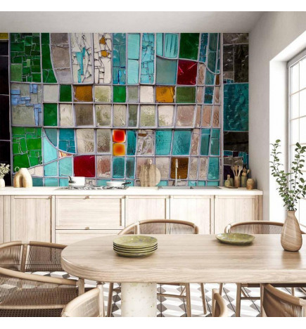 Fotobehang - Sapphire Stained Glass