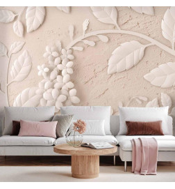 Carta da parati - Paper Flowers (Beige)