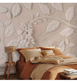 Fototapet - Paper Flowers (Beige)