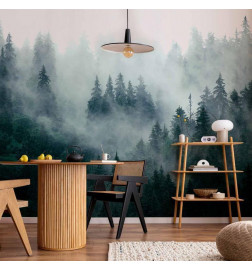 Foto tapete - Mountain Forest (Dark Green)