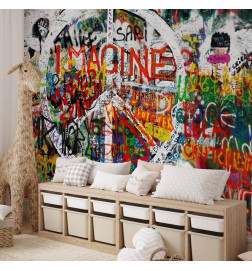 Mural de parede - Hippie Graffiti