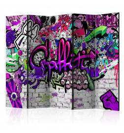 Paravent 5 volets -  Purple Graffiti [Room Dividers]
