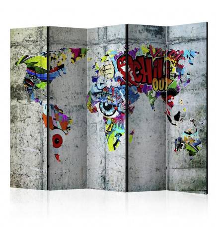 172,00 € Room Divider - Graffiti World [Room Dividers]