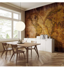 Mural de parede - World on old map