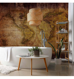 Wall Mural - World on old map